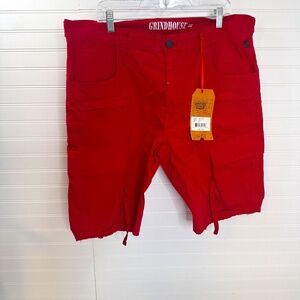 NEW Grindhouse Denim Red Cargo Shorts Size 40